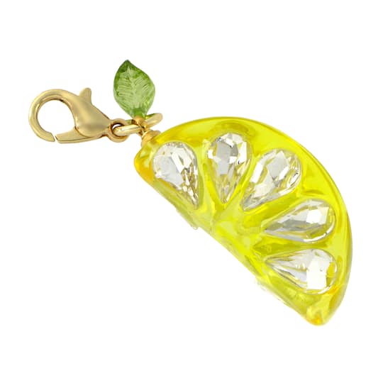 Gold Crystal Lemon Slice Charm by Bead Landing™